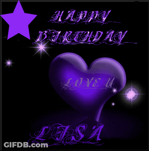Happy Birthday Lisa Violet Text GIF