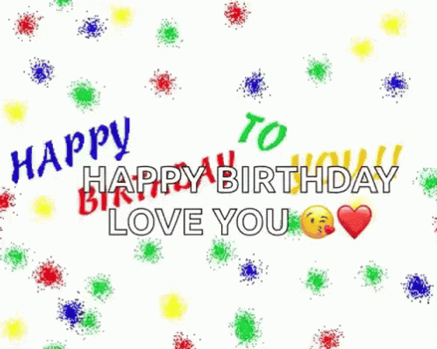 Happy Birthday Love You Colourful Balloons GIF