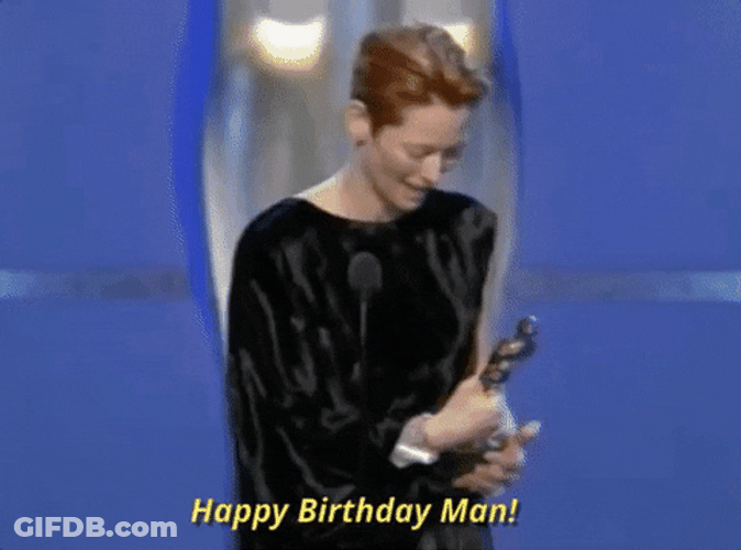 Happy Birthday Man Academy Awards Speech Greeting GIF