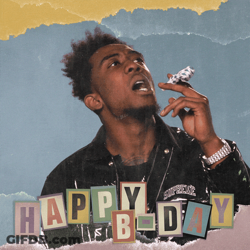 Happy Birthday Man Black Dude Blowing Whistle GIF