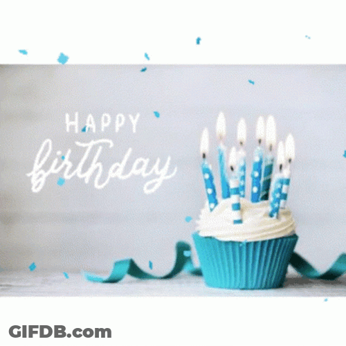 Happy Birthday Man Blue Cup Cake GIF