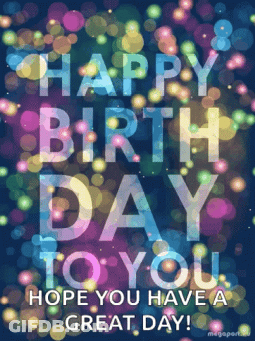 Happy Birthday Man Colorful Magical Flickering Ights GIF