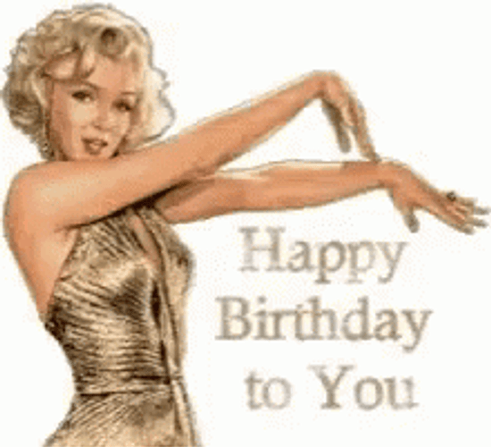 Happy Birthday Man Marilyn Monroe Sticker GIF