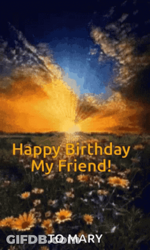 Happy Birthday Mary Greeting Card GIF