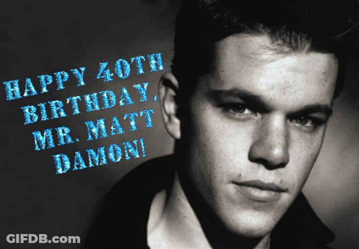 Happy Birthday Matt Damon Black And White GIF