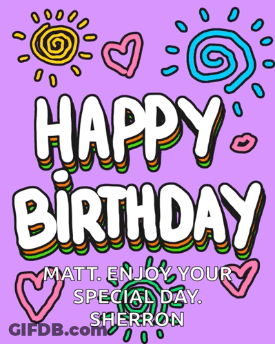 Happy Birthday Matt Enjoy Your Special Day Sheron Birthday Card GIF