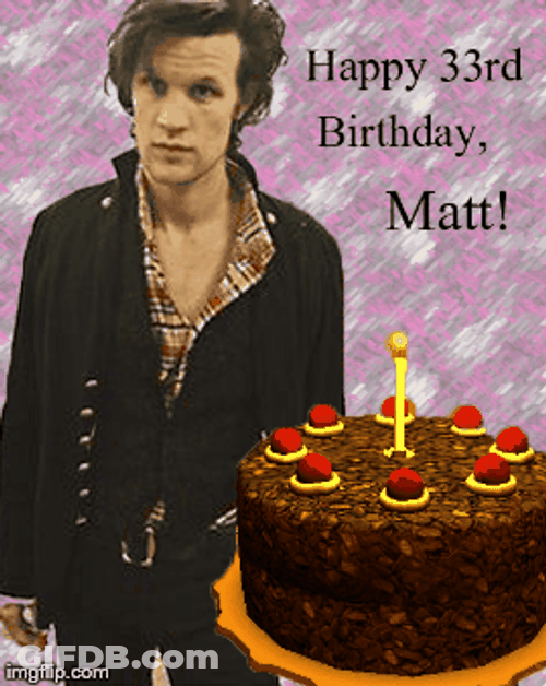Happy Birthday Matt Flying Topping Design GIF
