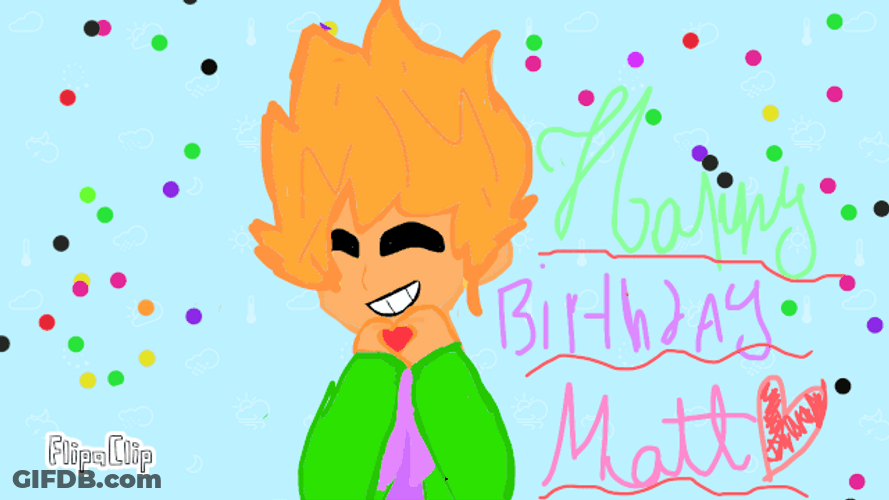 Happy Birthday Matt Kid's Drawing GIF