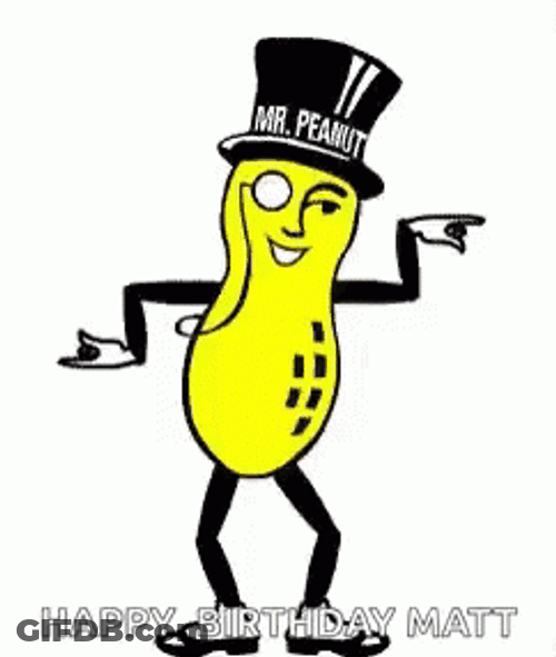 Happy Birthday Matt Peanut Dance Animation GIF