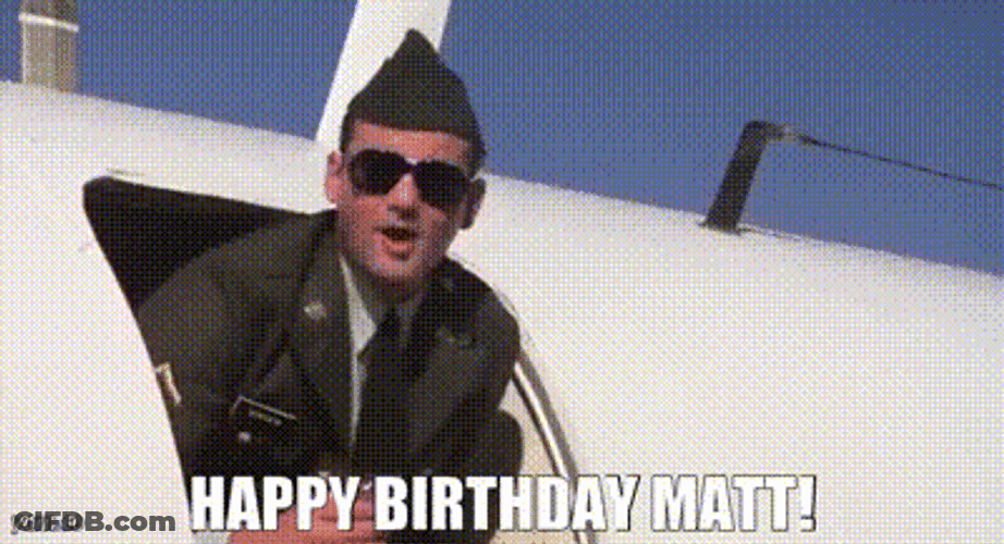 Happy Birthday Matt Pilot Getting Off Plane GIF