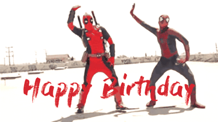 Happy Birthday Meme Deadpool Spider-Man GIF