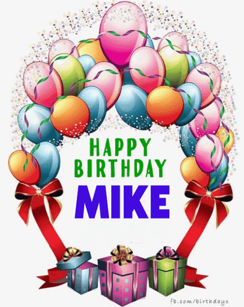 Happy Birthday Mike Animated Party Surprise GIF