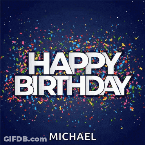 Happy Birthday Mike Colorful Greeting Cards GIF