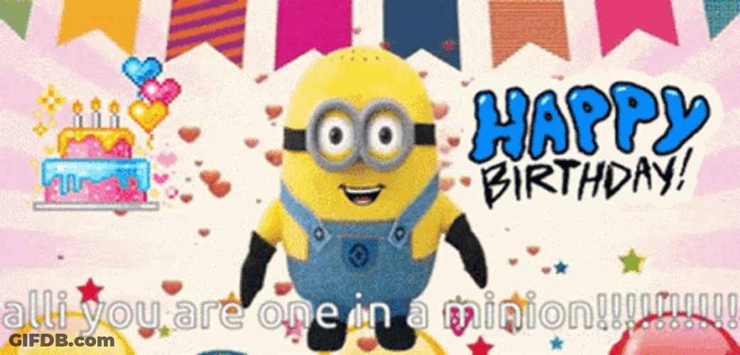 Happy Birthday Minions One In A Million GIF