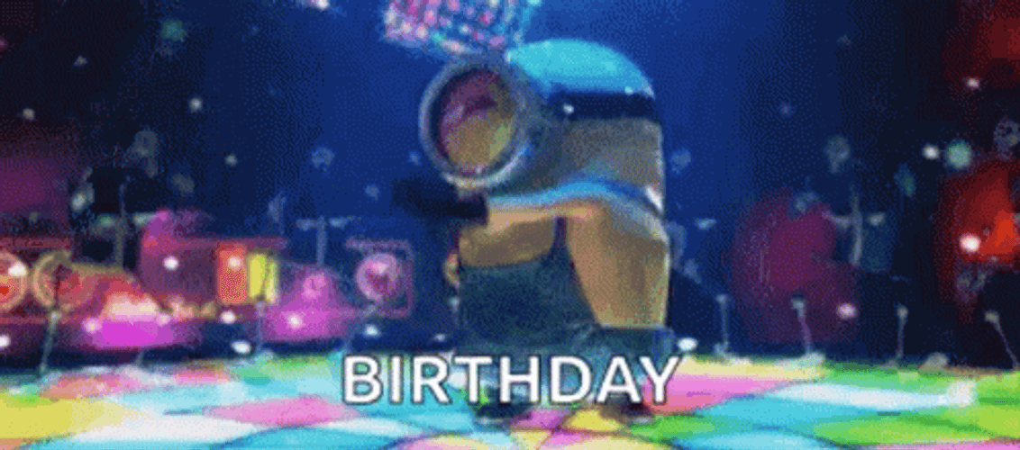 Happy Birthday Minions Party Dancing GIF