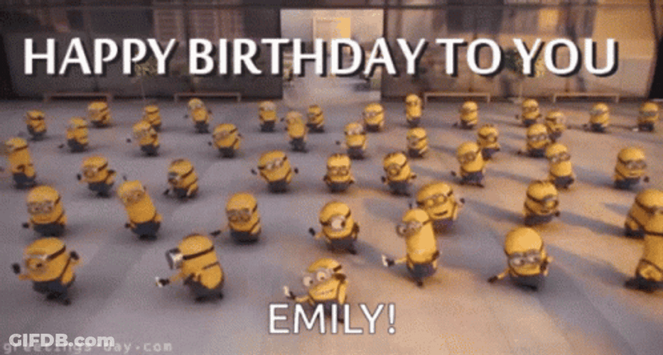 Happy Birthday Minions To Emily GIF