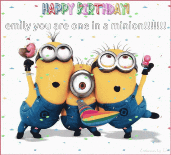 Happy Birthday Minions You Are One Minion GIF