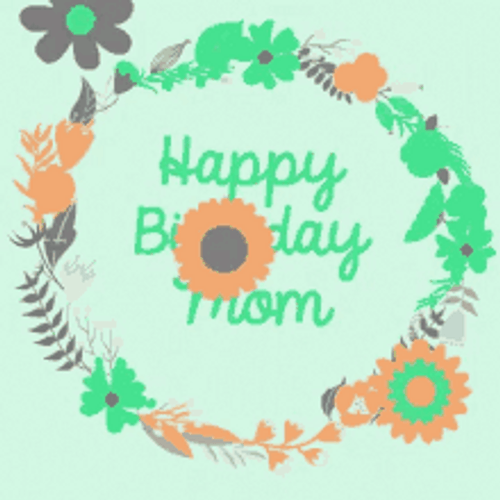 Happy Birthday Mom Falling Flowers Animation GIF