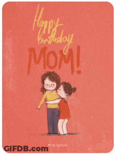 Happy Birthday Mom Greeting Card GIF