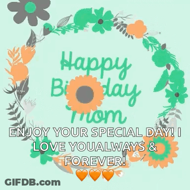 Happy Birthday Mom Greeting Card GIF