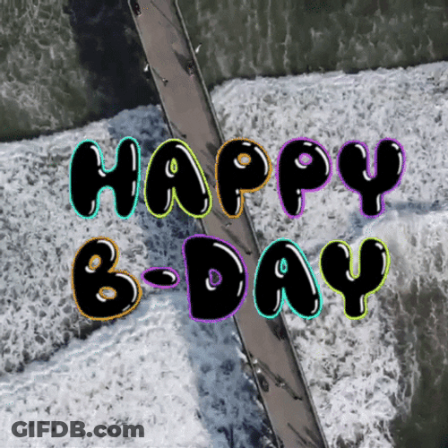 Happy Birthday Monochromatic Fishing Net GIF