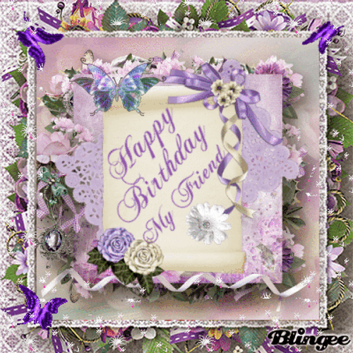 Happy Birthday My Friend Butterfly Border GIF