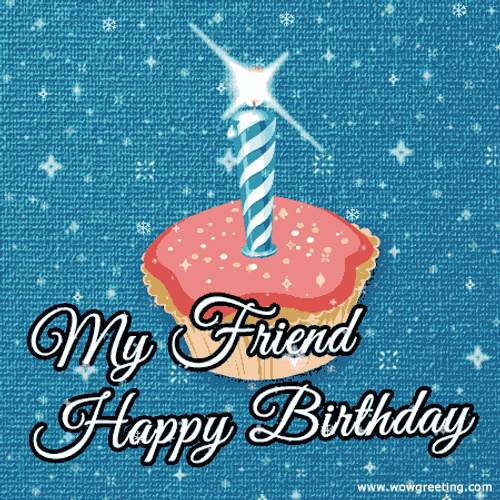 Happy Birthday My Friend Candle Lights GIF
