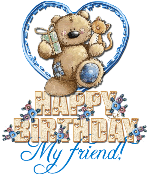Happy Birthday My Friend Cute Bear GIF