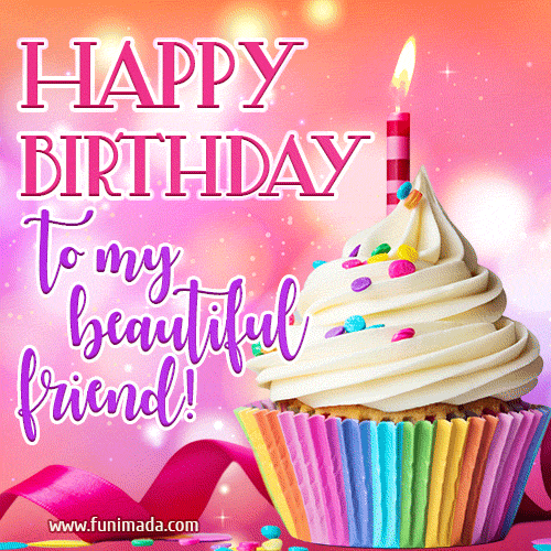 Happy Birthday My Friend Delicious Cupcake GIF