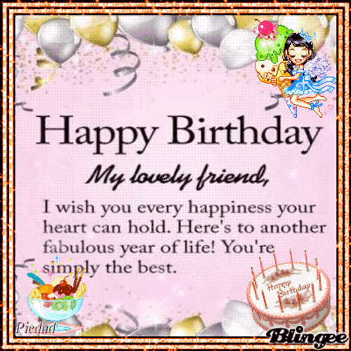 Happy Birthday My Friend Lovely Message GIF
