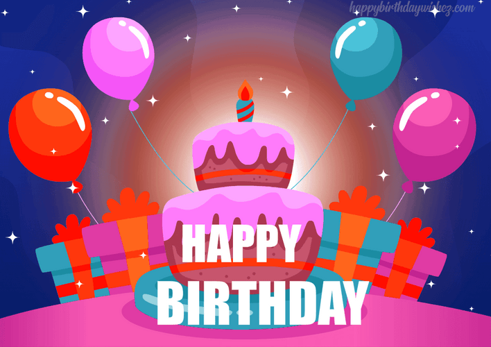 Happy Birthday My Friend Moving Text GIF
