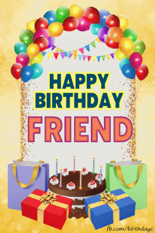 Happy Birthday My Friend Party Theme GIF