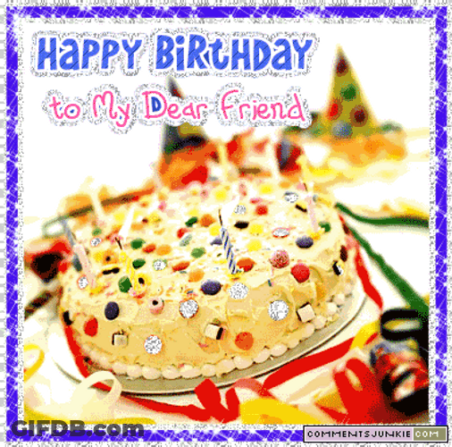 Happy Birthday My Friend Yummy Cake GIF