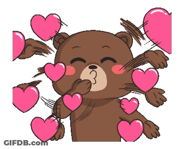 Happy Birthday My Love Bear Flying Kisses GIF