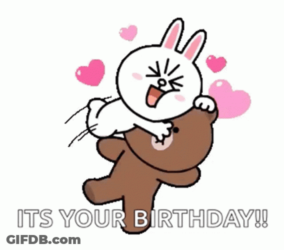 Happy Birthday My Love Cony Brown Hugging GIF