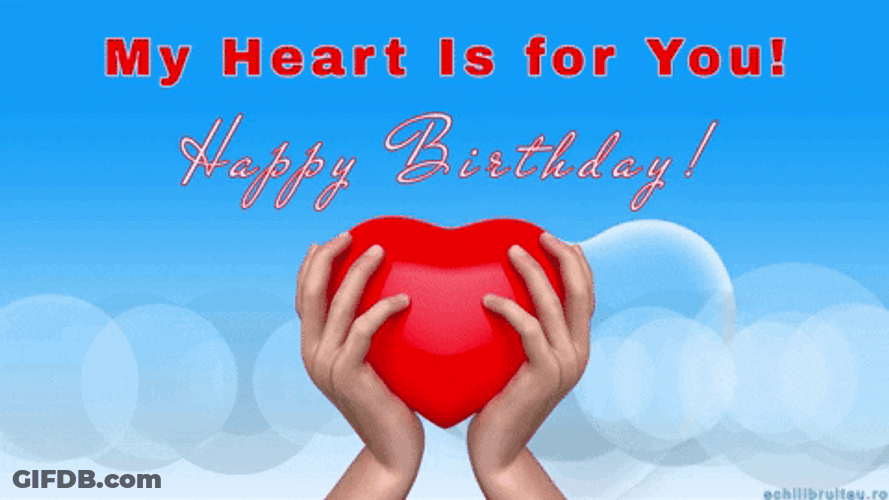 Happy Birthday My Love Heart On Hands GIF