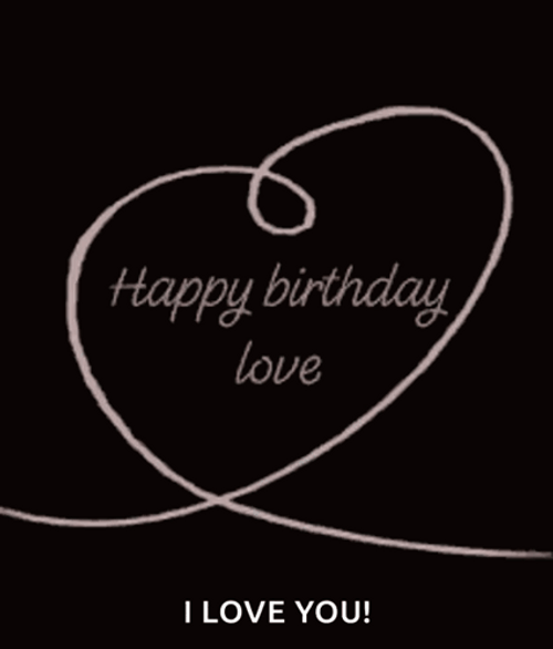 Happy Birthday My Love Minimalist Heart GIF
