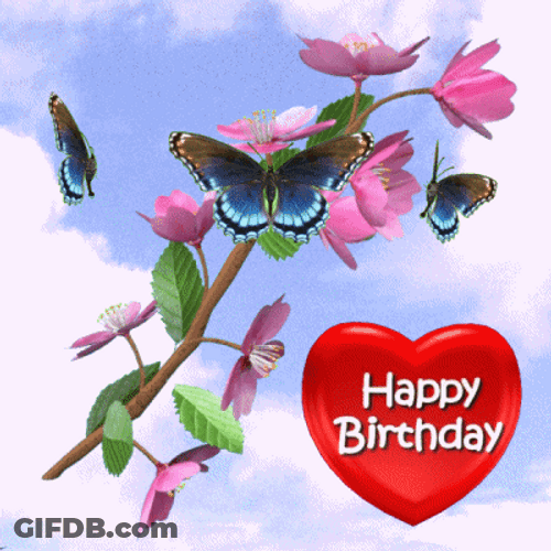 Happy Birthday My Love Spinning Heart GIF