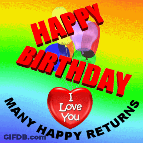 Happy Birthday My Love Spinning Red Heart GIF