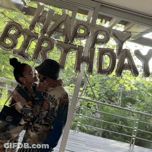 Happy Birthday My Love Sweet Kissing Couple GIF