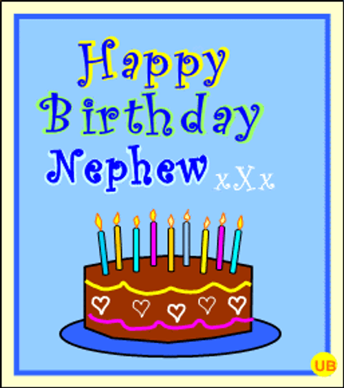 Happy Birthday Nephew Celebration Cake Greeting GIF