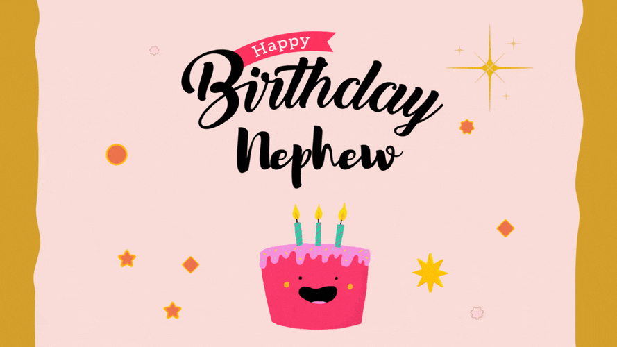 Happy Birthday Nephew Dancing Pink Cake GIF