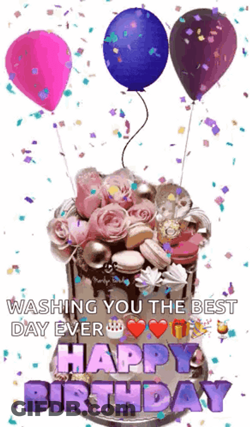 Happy Birthday Niece Cake With Roses GIF