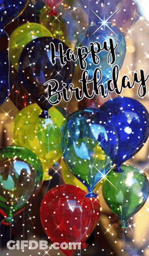 Happy Birthday Niece Glittery Shining Balloons GIF