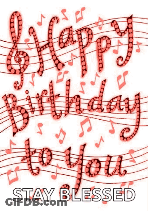 Happy Birthday Niece Musical Notes GIF