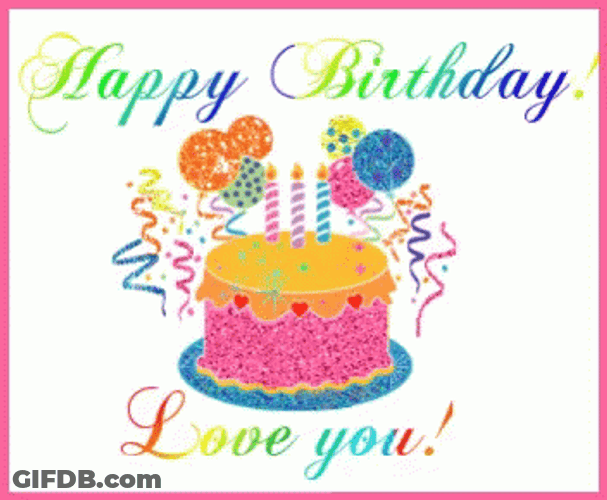 Happy Birthday Niece Pink Cake GIF