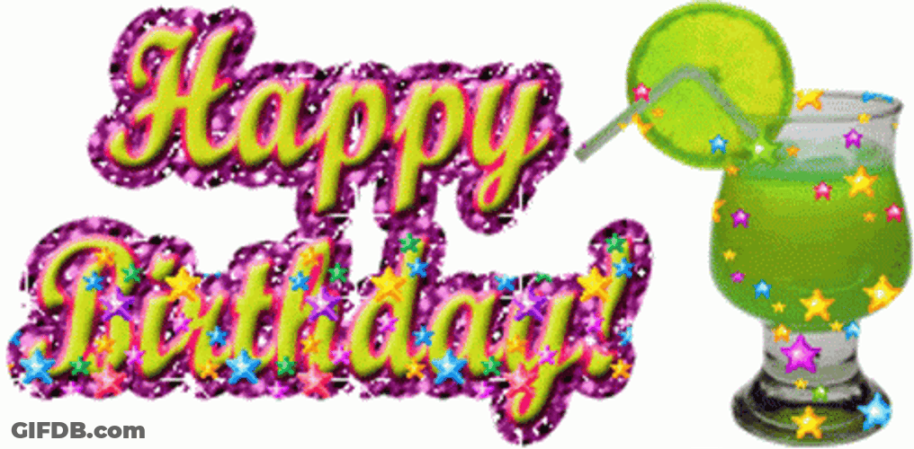 Happy Birthday Niece Pink Yellow Sparkling Stars GIF