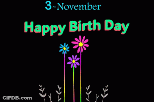 Happy Birthday November 3 Card GIF