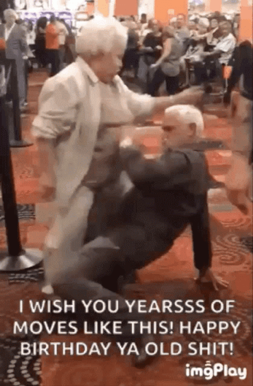 Happy Birthday Old Man Falling GIF