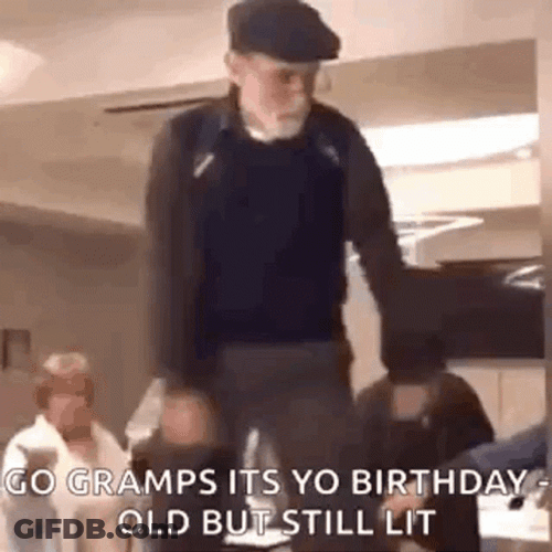 Happy Birthday Old Man Gramps Dancing GIF